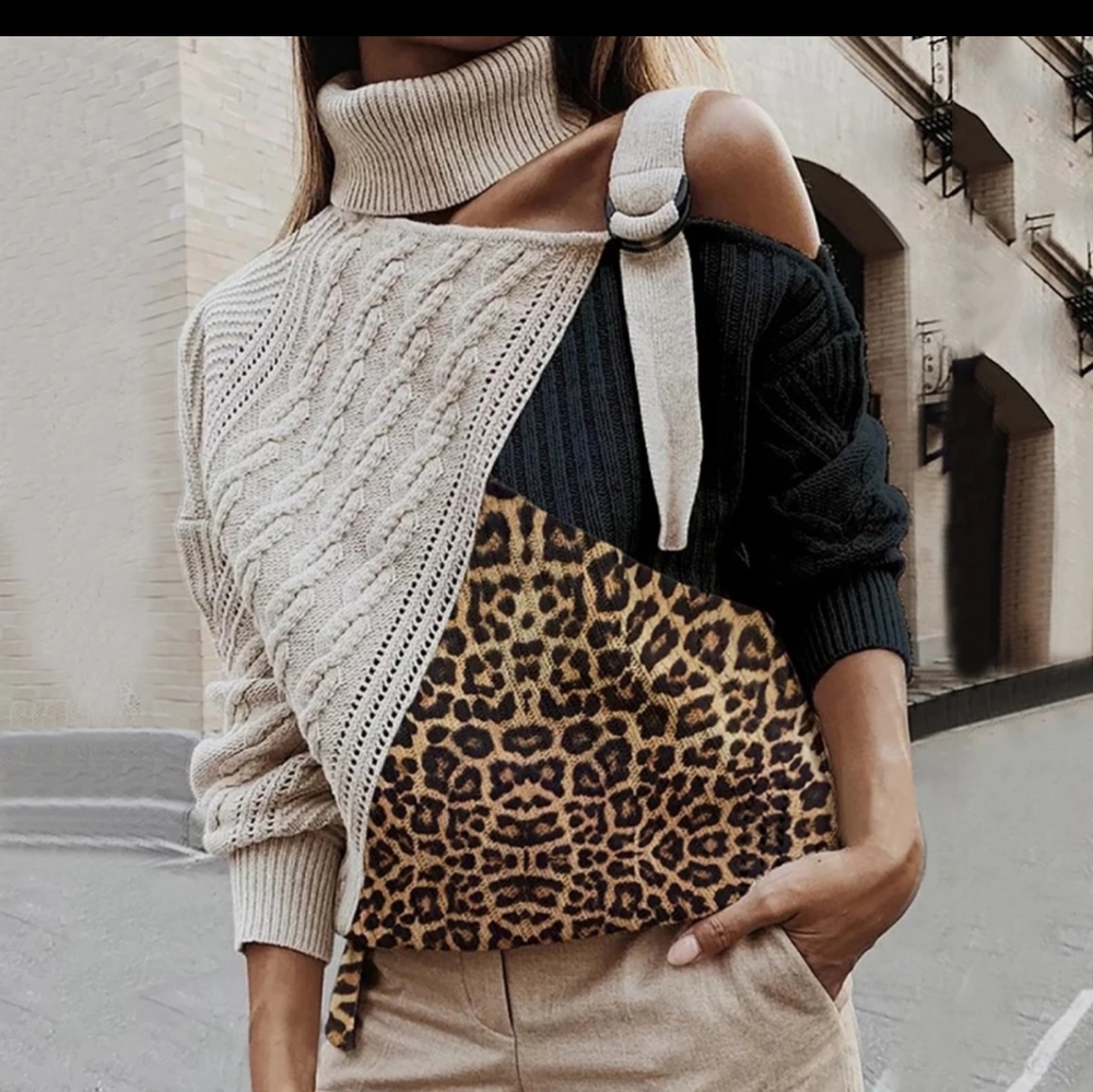 Leopard Cove Patchwork Sweater - Picture 3 of 5